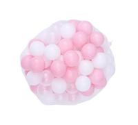 VICASKY 200PCS Plastic Ocean Balls for Educational Pit Play Balls in White Pink Transparent Mixed Colors Safe Smooth Surface for Hand Eye Coordination and Group Play Mesh Bag Packaging
