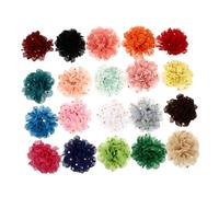 VICASKY 20Pcs Assorted Style Pet Collar Flowers Decorative Bow Tie Charms for Dogs Premium Chiffon Material Lightweight Puppy Accessories Unique Pet Neck Decorations