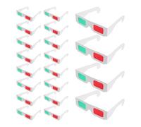 VICASKY 20pcs Disposable 3d Glasses Red and Green Cardboard and Sharp Effect, Universal Fit Paper Glasses for Movies and Science Experiments with Protective Sleeve