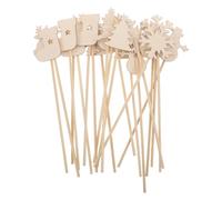 VICASKY 20pcs DIY Fairy Wands Unfinished Wooden Christmas Shapes for Safe Natural Material Craft Sticks for Coloring Painting Creative Play and Holiday Cosplay