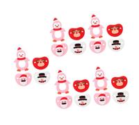 VICASKY 20pcs Funny Christmas Silicone Pacifiers for Boy Girl Teething Relief and Gum Massage Cute Designs Penguin Snowman Reindeer Santa Portable and Lightweight Boy Girl Pacifiers