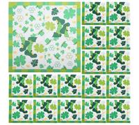 VICASKY 20pcs Lucky Shamrock Paper Napkins, Disposable Dinner Hand Napkins for Irish Themed Party Supplies Holiday Celebrations