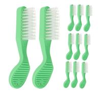VICASKY 20pcs Manual Toothbrushes with Large Brush Head and Soft Plastic Handle for Efficient Cleaning in Prisons and Psychiatric Wards, Short Handle Design to Prevent Self-, Green Colour