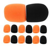 VICASKY 20pcs Microphone Covers Sponge Windshield Sleeves for Handheld Mics Fit Ktv Stage Performance Protective Muff in Black and Orange Reusable Wind Muff