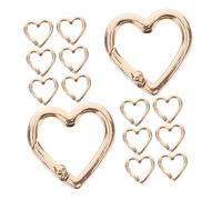 VICASKY 20pcs Mini Heart Carabiner Clips Zinc Alloy Portable Spring Snap Hooks Keychain for Keys Bags Accessories Compact Design