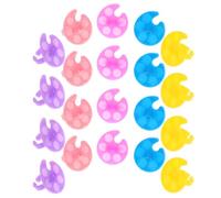 VICASKY 20pcs Mini Nail Art Palette Oval Shape Plastic Nail Polish Holder with Adjustable Rings for Precise Color Mixing and Portable Use in Painting and Creative Activities