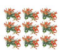 VICASKY 20Pcs Miniature Plastic Plant Models, 5Cm Orange-Red Shrub Micro Landscape Greenery for Dollhouse Decoration, Mini Plant Props for Garden and Diorama Scenes