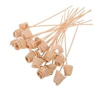 VICASKY 20pcs Natural Rattan Wood Sticks Flower Diffuser Replacement Wavy Spiral Design for Aromatherapy Decor
