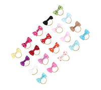 VICASKY 20PCS Pet Hair Rope Bowknot Elastic Bands for Dogs and Puppies Bow Hair Tie to Hold and Decorate Pet for Daily Use and Special Occasions Random Color