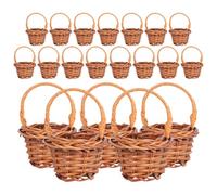 VICASKY 20PCS Rustic Decorative Containers with Portable Handles for Crafts Home Staging and Photography Props Imitation Rattan Design