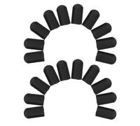 VICASKY 20pcs Silicone Drumstick Tips Cover Drumstick Cover for Practice Noise Cancelling Mute Dampener for Drummer Accessories Black