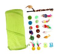 VICASKY 21pcs Cat Teaser Stick Set Teasing for Indoor Cats Stimulate Natural Play and Exploration Funny Interactive Kitten Fun Durable and Random Color