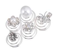 VICASKY 240 Pcs Bridal Wedding Hair Spirals with Pearls and Crystals Rhinestone Spiral Hair Clips for Brides Pins for Elegant