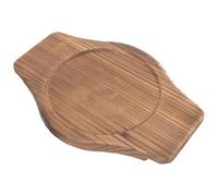 VICASKY 24cm Thickened Wooden Base Tray for Stone Pot Bibimbap Pot Heat Resistant Casserole Tray Multi-Purpose Storage Plate for Kitchen and Dining