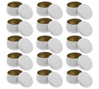VICASKY 24pcs 4oz round Tinplate Storage Tins with Sealed Design and Ample Storage Space, White Small Containers for Candles and Small Items, for Everyday Use and Office Organisation