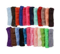 VICASKY 24pcs Baby Crochet Hairbands for Girls Elastic Headbands Colorful Toddler Hair Accessories Suitable for Newborns and Infants