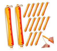 VICASKY 24Pcs Barber Perm Rods with Elastic Bands Hollow Dual Color Hair Curl Rollers for Hair for Loose Curls and Retro Styling