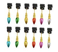 VICASKY 24pcs Beard Clips with Bell Pendants Plastic Beard Bauble Decorations for Facial Hair for Christmas Years Day Office and Social Events Random Color