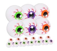 VICASKY 24pcs Colorful Eyeballs for Halloween Decorations Lifelike Hollow Bouncing Eyeballs for Party Props Cosplay and Games Scary Eye for Festive Fun