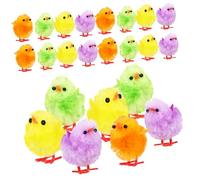 VICASKY 24pcs Colorful Plush Easter Chicks Mini Fuzzy Chick Decorations for Soft Chenille Little Chicken for Easter Basket Fillers and