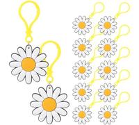VICASKY 24Pcs Cute Daisy Flower Key Chains with Backpack Pendant Bag Keyring for Party Favors Random Colors Accessory Set Random Color