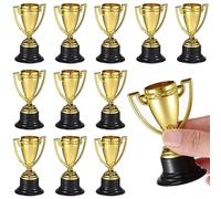 VICASKY 24PCS Gold Mini Award Trophies, Plastic Award Trophy Cup with Black Base Winning Prizes Set for Party Favors Rewards Competitions Tournaments