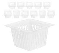 VICASKY 24pcs White Square Hydroponic Net Cups Mesh Pots with Visible Water Management, Broad Plant Compatibility, Pe Plastic Material for Garden and Balcony Planting
