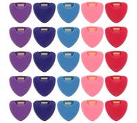 VICASKY 25pcs Guitar Pick Box Portable Mini Triangular Case for Acoustic Electric Ukulele Banjo Bass Purple Pink Red Blue Colors