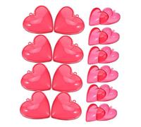 VICASKY 25pcs Red Heart Shaped Plastic Candy Boxes Clear Fillable Valentine Party Prize Containers Hanging Ornaments for Wedding Birthday Decorations