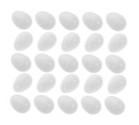 VICASKY 25pcs White Plastic Parrot Fake Eggs for Hatching Simulation Realistic Solid Artificial Bird Eggs for Crafts and Household Use Reusable Plastic for Parrots and Pigeons