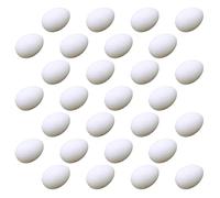 VICASKY 28pcs Plastic Pigeon Eggs Set White Lifelike Hatching Induced Fake Dove Eggs for Nesting Easy to Store and Washable Ornamental Use