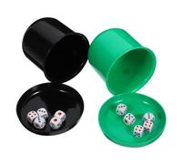 VICASKY 2Pack Dice Game Set with Base Thickened Plastic Die Shaking Cup with 10 Dot Dices Game Accessory for Bar Party (Random Color)