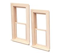 VICASKY 2pcs 1/12 Scale Dollhouse Wooden Window Frames Miniature Chinese Style Unfinished Simulation Windows for Dollhouse Decoration Accessories