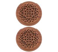 VICASKY 2Pcs 41-Inch Acoustic Guitar Sound Hole Covers, Wooden Soundhole Block Protector with Dark Brown Floral Pattern, Anti-Feedback Guitar Accessories for Folk and Amplified Models