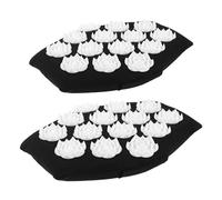 VICASKY 2pcs Acupressure Massage Gloves for Hands and Back, Black Spiky Reflexology Mitts for Relief, Exfoliating Gloves Suitable for Spa and Arthritis Therapy