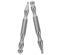 VICASKY 2pcs Acupuncture Pen Massage Stick Stainless Steel Deep Tissue Acupoint Massager Silver for Neck Face Gym Relaxation Sports Office Workers Fitness Enthusiasts