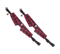 VICASKY 2Pcs Adjustable Fancy Cat Collar with Bell Bow Tie Cute Plaid Design for Kittens Cats for Daily Wear Parties Photoshoots Red Blue Checkered Pattern