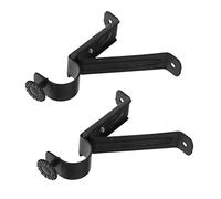 VICASKY 2pcs Adjustable Iron Curtain Rod Brackets Rugged Valance Support Holders for Wall Mounted Curtain Poles Easy to Install Heavy Duty Hardware and Home Decor