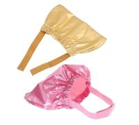 VICASKY 2Pcs Adjustable Pet Bath Shower Caps for Dogs and Cats, Waterproof Ear Protection Covers for Grooming, Bathing, and Rain, Medium Size with Gold and Red Colors