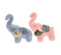 VICASKY 2pcs Adorable Plush Elephant Dolls Soft Creative Stuffed Animal for Valentine Day Birthday present Cute Grey Playthings