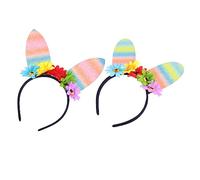 VICASKY 2Pcs Adorable Rabbit Ear Hair Hoops for Easter Parties Fun Photo Props Lightweight Durable Hair Accessories for Fancy Dress Celebrations Festive Bunny Ears Design