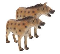 VICASKY 2pcs African Hyena Model Toy Realistic Spotted Hyena Figurines for Boys and Girls Educational Wildlife Animal Playset for Zoo Animal Learning
