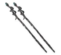 VICASKY 2pcs Ancient Style Snake Hair Sticks for Long Hair Rhinestone Adorned Elegant Vintage Headdress for Women for Weddings Parties and Daily Wear