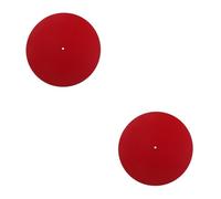 VICASKY 2pcs Anti-static Turntable Mat Vinyl Record Pad Red Wool Anti- Slipmat for Optimal Playback Compatible All Turntables Non- Design for Maximum Durability