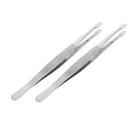 VICASKY 2pcs Antistatic Precision Stamp Tweezers Stainless Steel Collector Tools for Philately Lightweight Portable Supplies for Document Photo Development