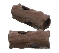 VICASKY 2pcs Aquarium Decorative Cave Fish Hideout for Betta Fish and Shrimp Red Stoneware Material with Stable Wide Bottom for Aquarium