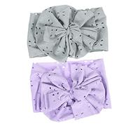 VICASKY 2pcs Baby Flower Hairband Bow Headbands for Newborn Girls Comfortable Nylon for Daily Outfits Special Events