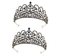 VICASKY 2pcs Baroque Rhinestone Bridal Tiara Wedding Hair Accessory for Elegant Crown for Banquets and Birthday Parties