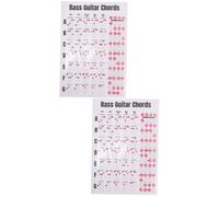 VICASKY 2pcs Bass Chord Chart Posters Guitar Music Theory Bass Guitar Chord Chart for Beginners