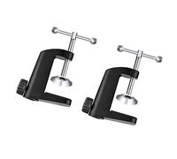 VICASKY 2pcs Black Aluminum Alloy C-type Table Lamp Holder Clamp with C-arm Desk Mount for Microphone Bracket and Table Light Fixed Clip in Musical Instruments Accessories